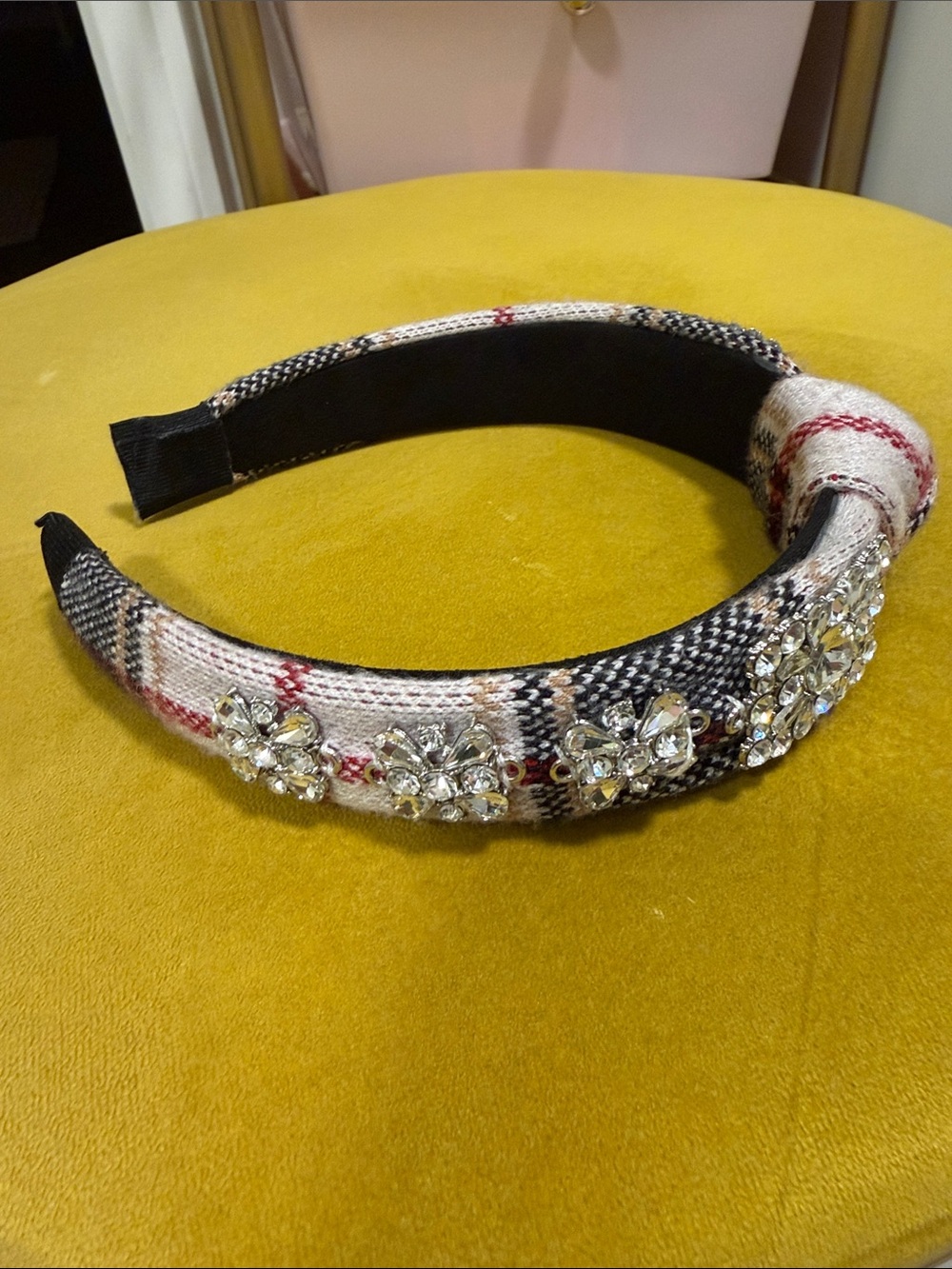 Knotted Headband with Rhinestone Detail - Picture 2 of 5